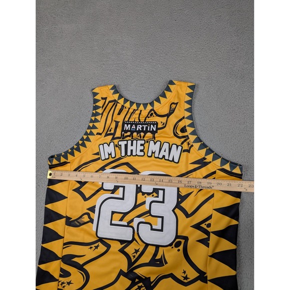 Headgear Classics Martin Jersey Mens Large Yellow Spray Paint 23 Basketball New - Picture 12 of 13